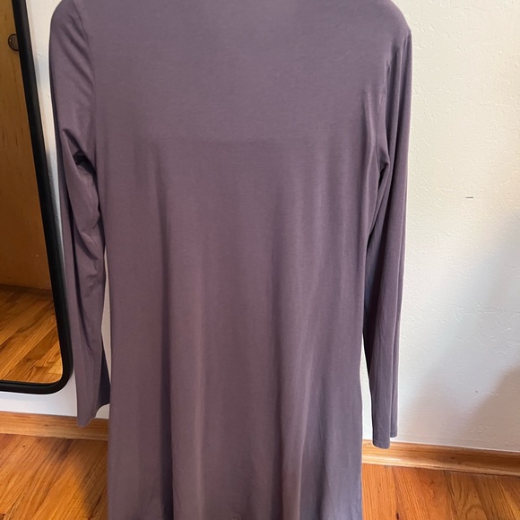 Mododoc Los Angeles Cotton Knit Charcoal Gray Cowl Neck Dress Elegant Flare - Picture 4 of 15